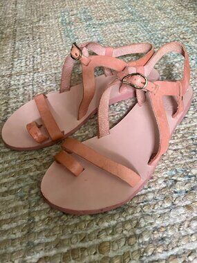 Ancient Greek Sandals Phoebe Leather Toe Loop Sandal Pink Blush Women's 36 US 6